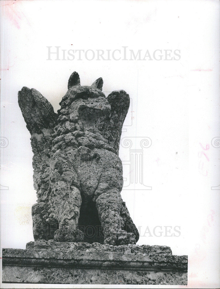 1972 Press Photo Belleair Gargoyle Statue Willadel Drive - Historic Images