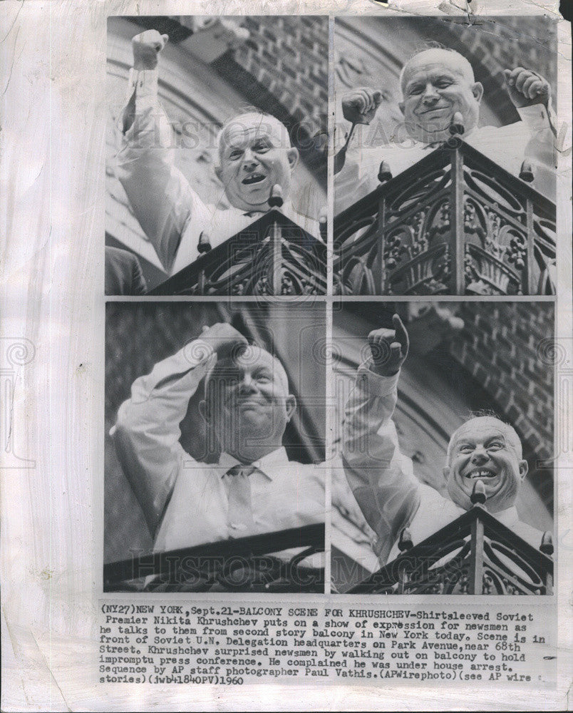 1960 Press Photo Soviet Premier Nikita Khrushchev New York - Historic Images