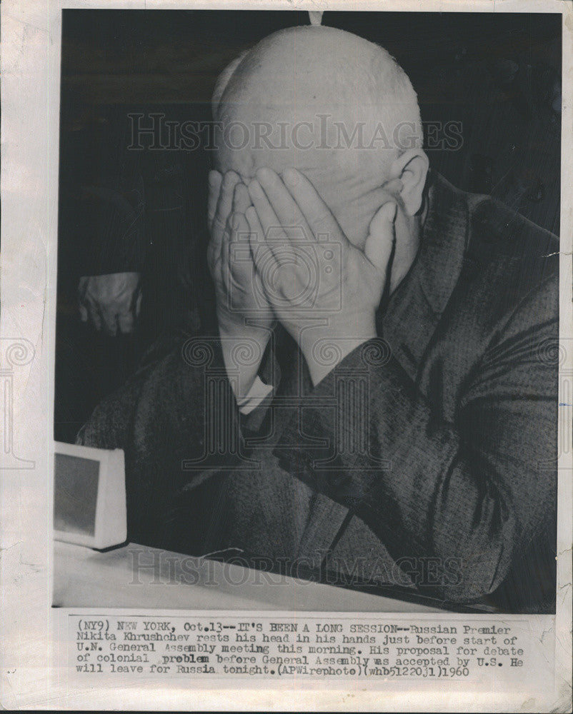 1960 Press Photo Russian Premier Nikita Khrushchev - Historic Images