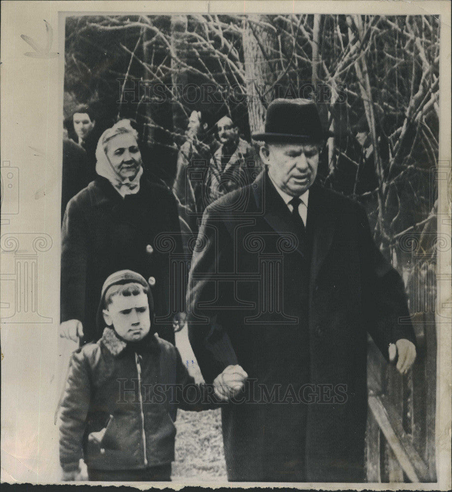 1964 Press Photo Soviet Premier Nikita Khrushchev Nina Wife - Historic Images