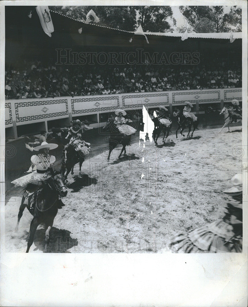 1963 Press Photo Charras Riding Exhibition Mexico - Historic Images