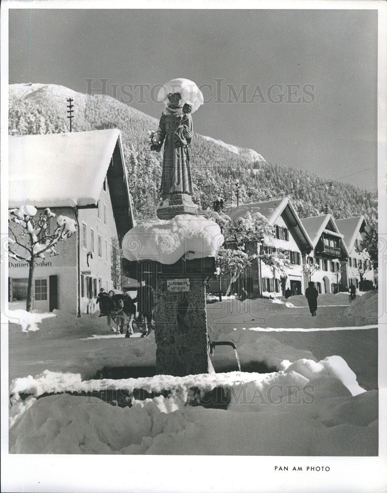 Press Photo Garmish Village German Alps - Historic Images