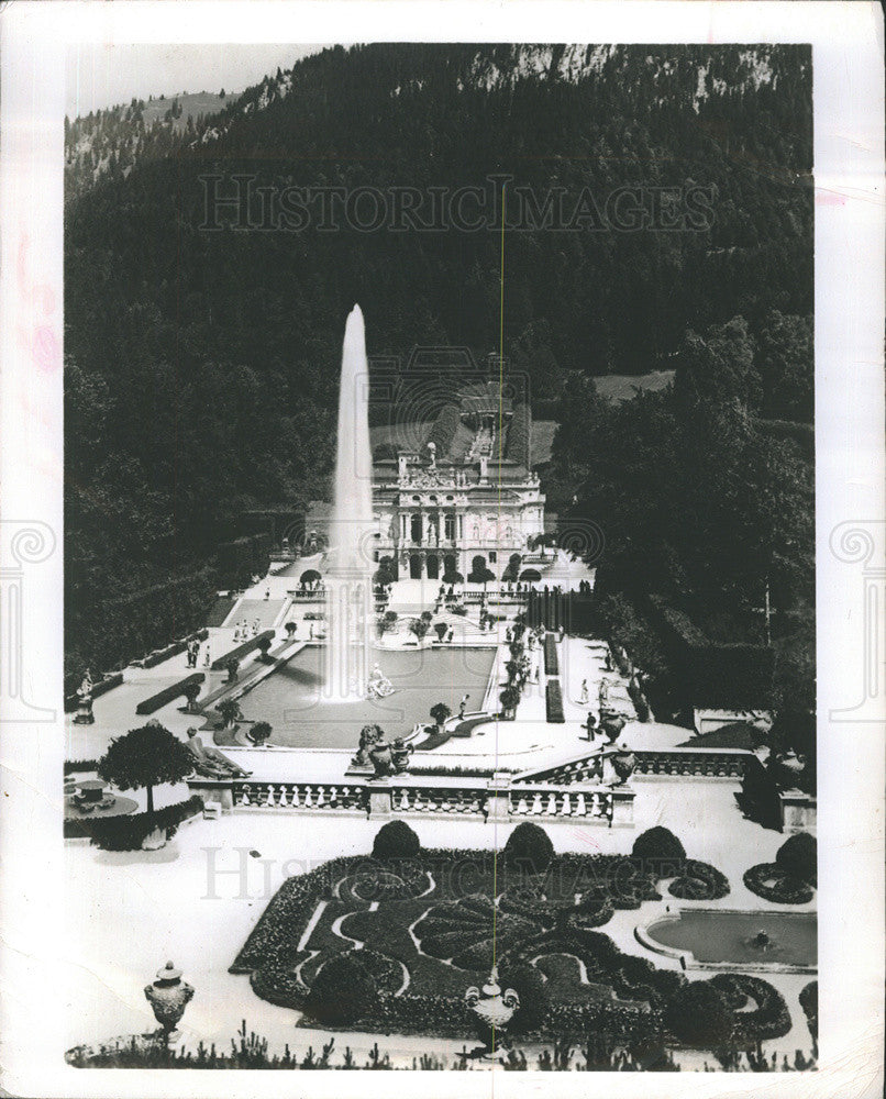 1963 Press Photo Linderhof Palace Bavaria Alps - Historic Images