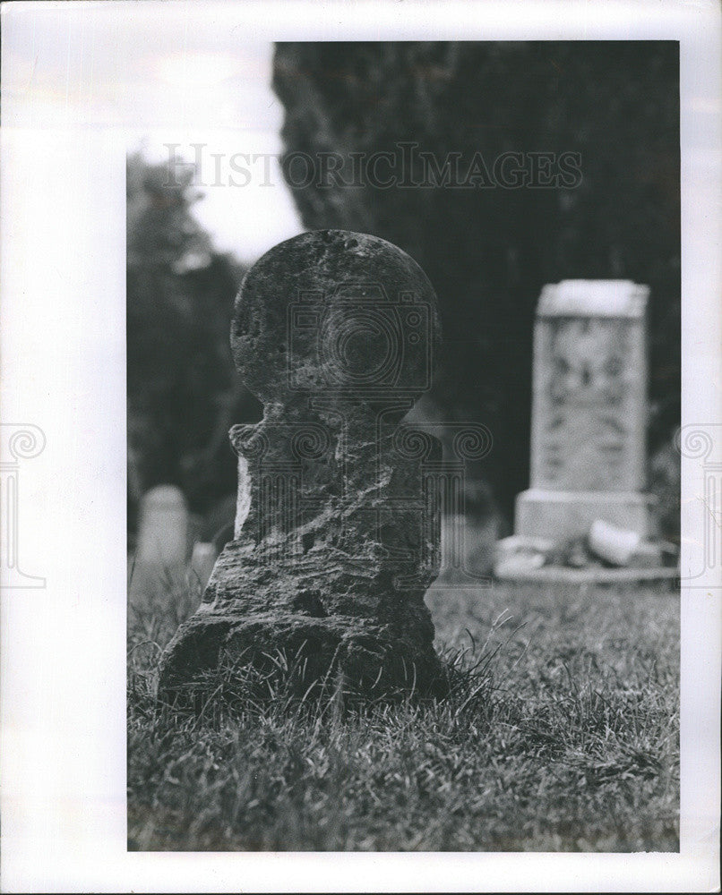 1958 Press Photo Early Grave Marker Istachatta Florida Early Settler C ...