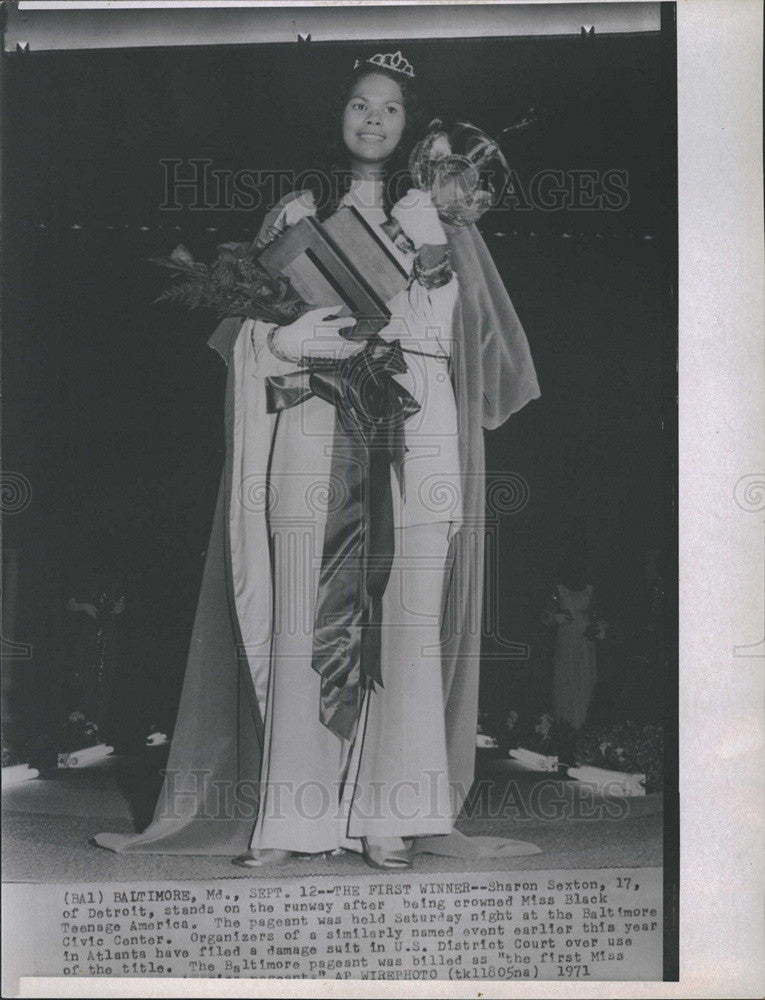 1971 Press Photo Miss Black Teenage America Sharon Sexton - Historic Images