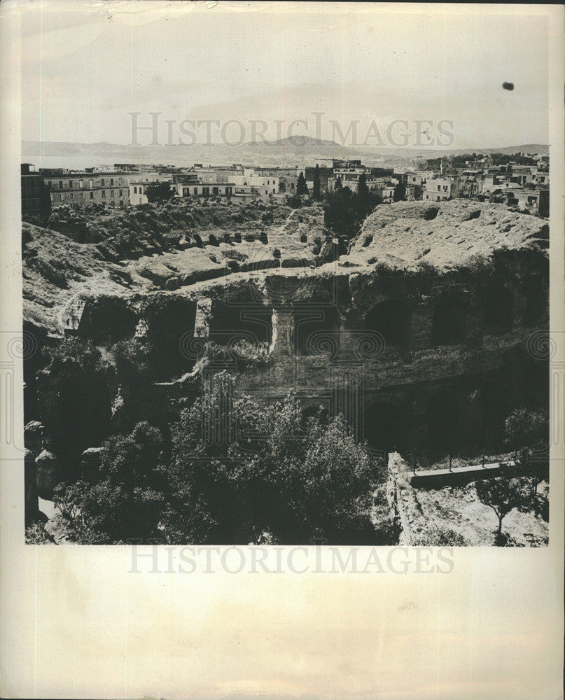 1965 Press Photo Flavian Amphitheater Pozzuoli Nero&#39;s Time Gladiator Flood Arena - Historic Images