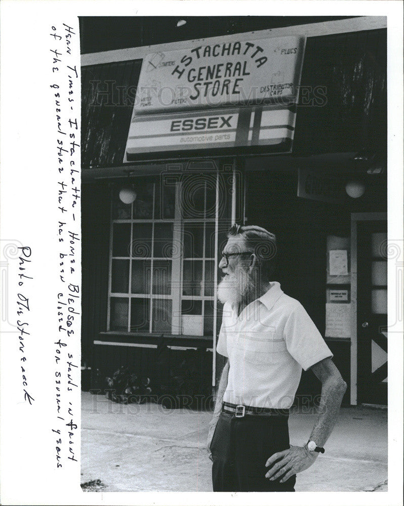 1986 Press Photo Homer Bledsoe Istachatta General Store Closed Several Years - Historic Images