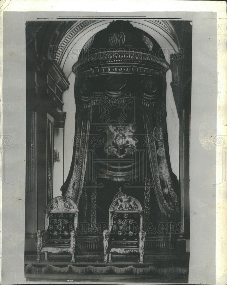 1936 Press Photo Royal thrones in Buckingham Palace,London,England - Historic Images