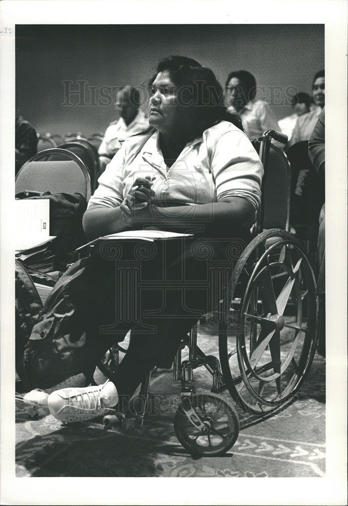 1987 Press Photo Eva O&#39;John, National American Indians With Disabilities - Historic Images