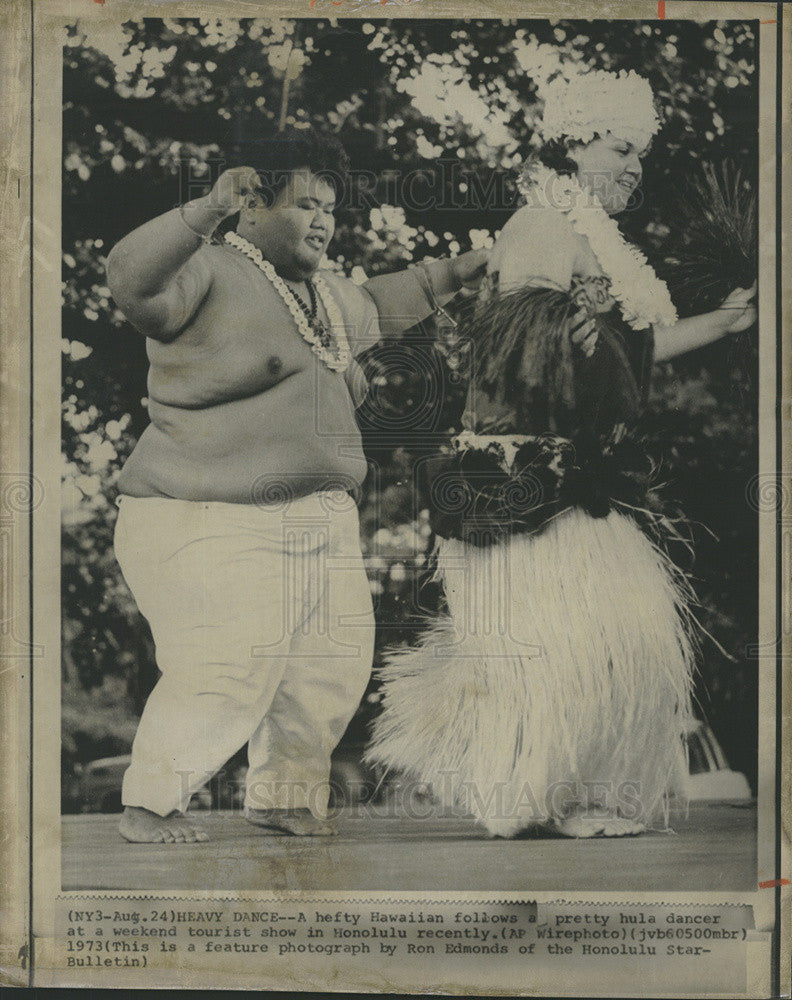 1973 Press Photo Hula dancers. - Historic Images