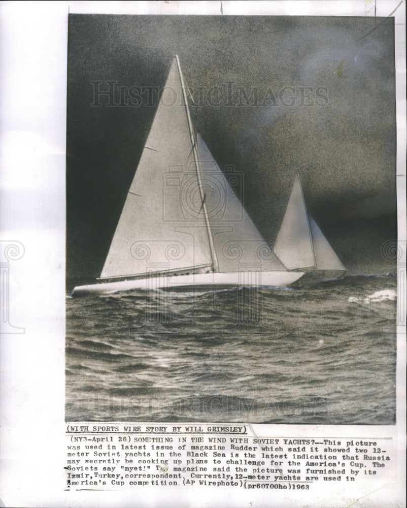 1963 Press Photo Soviet yachts in Black Sea - Historic Images