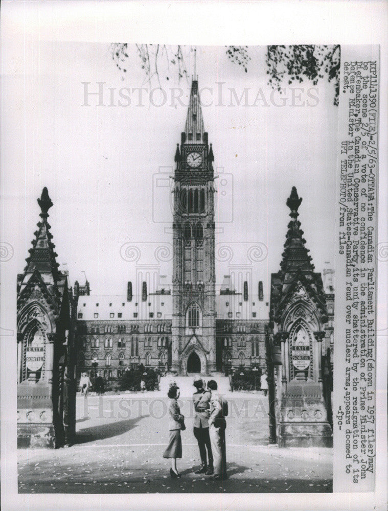 1963 Press Photo Canadian Parliament building - Historic Images