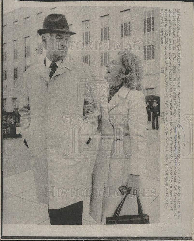 1974 Press Photo Former Treasury Secretary John Connally wife Nelly District - Historic Images