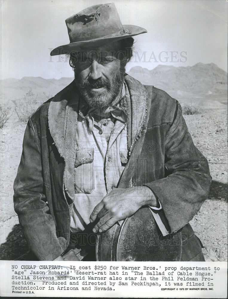 1970 Press Photo Actor Jason Robards in The Ballad of Cable Hogue - Historic Images