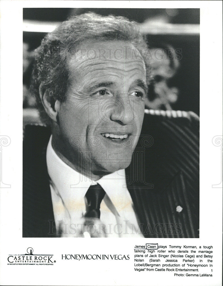 1992 Press Photo Actor James Caan Honeymoon Vegas - Historic Images