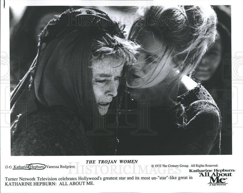 1993 Press Photo Katherine Hepburn and Vanessa Redgrave in &quot;All About Me&quot; - Historic Images