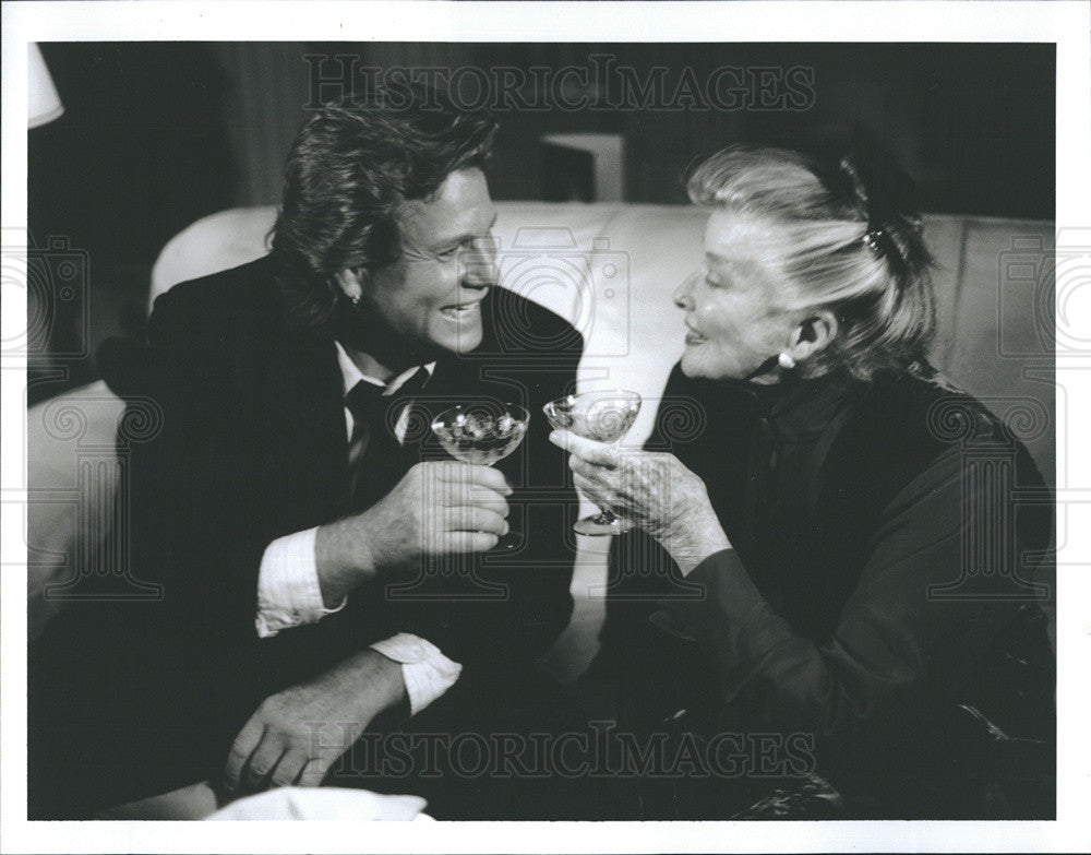 1992 Press Photo Katherine Hepburn and Ryan O&#39;Neal,actors - Historic Images