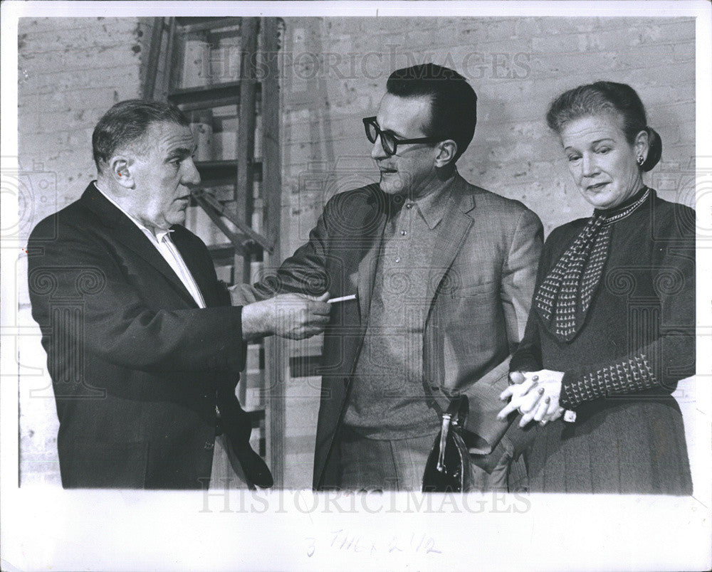 1962 Press Photo Wm Bendix,George C Scott and Ann Garding,actors - Historic Images