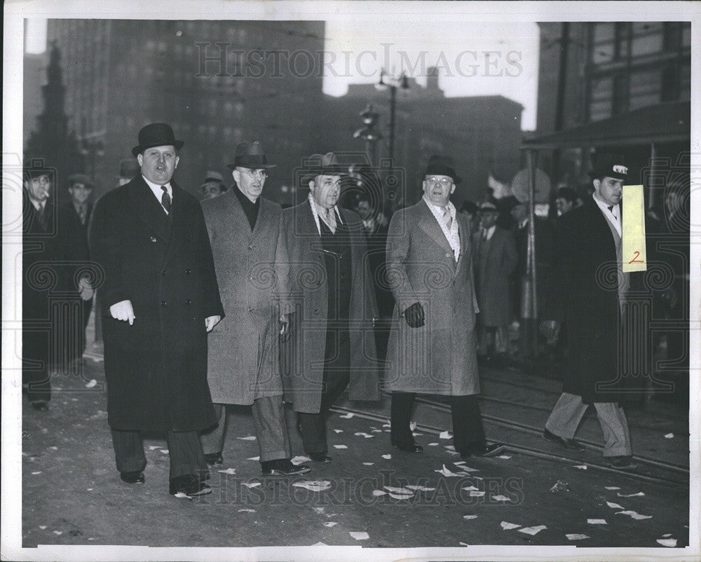 1937 Press Photo UAW marchers labor union Cadillac Square - Historic Images