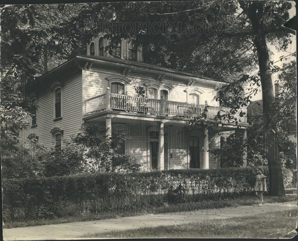 1940 Press Photo residence George Dunlap pioneer Illinois settler founder - Historic Images