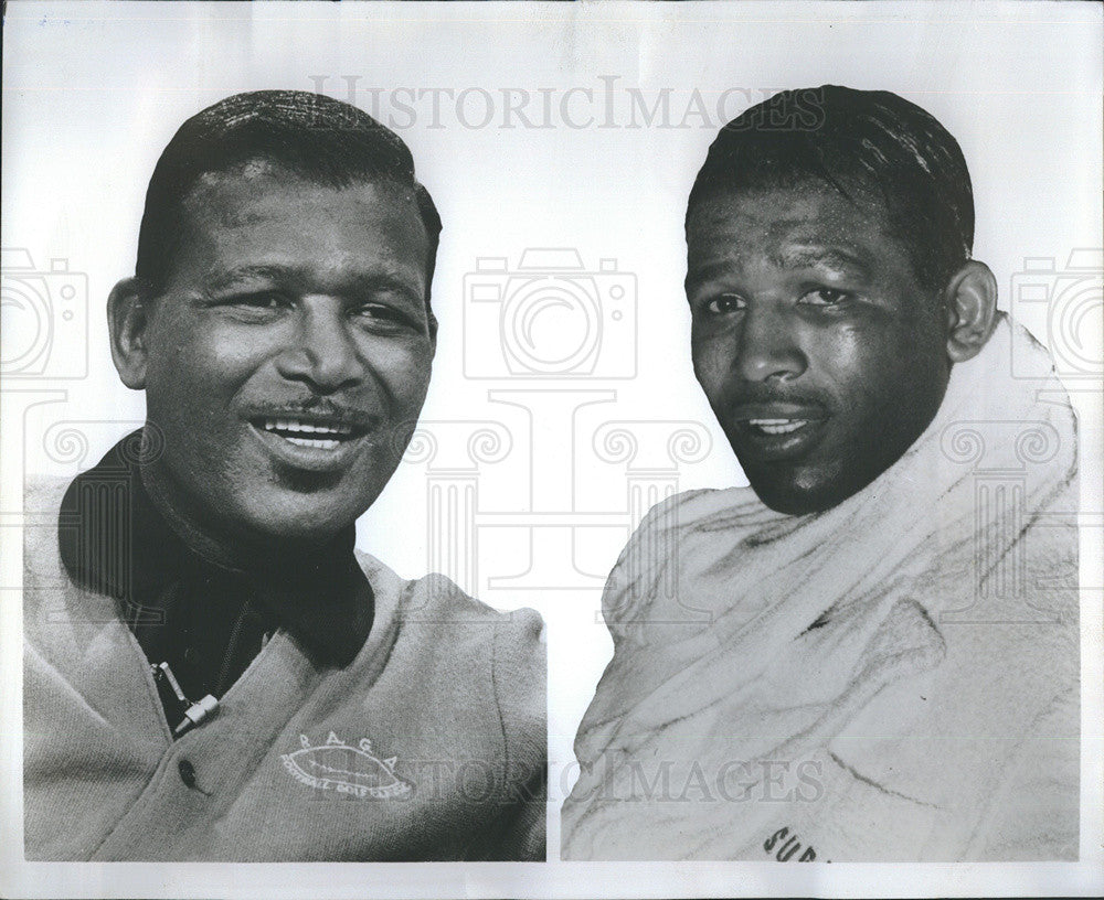 1976 Press Photo Boxer Sugar Ray Robinson Two Head Shot Photos - Historic Images