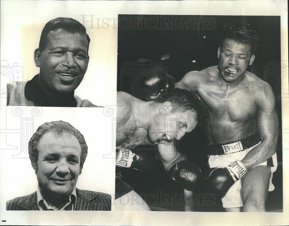 1976 Press Photo Boxer Sugar Ray Robinson Takes Jab At Opponent During Match - Historic Images