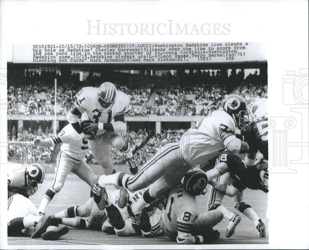 1972 Press Photo Redskins Cardinals National Football League - Historic Images