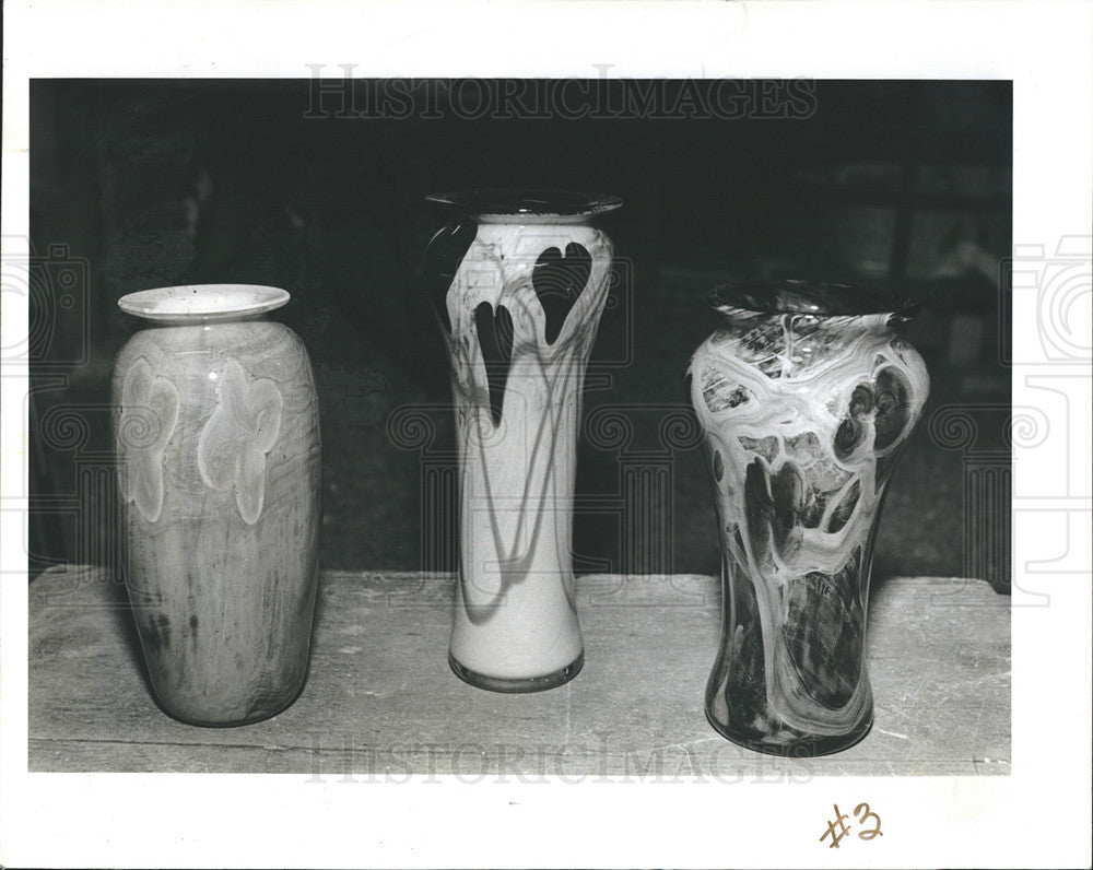 1980 Press Photo Bagwell&#39;s Striking Vases at Art &amp; Craft Festival in Palm Harbor - Historic Images