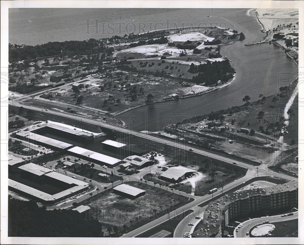 1964 Press Photo Aerial View of the Frenchman&#39;s Creek Bridge - Historic Images