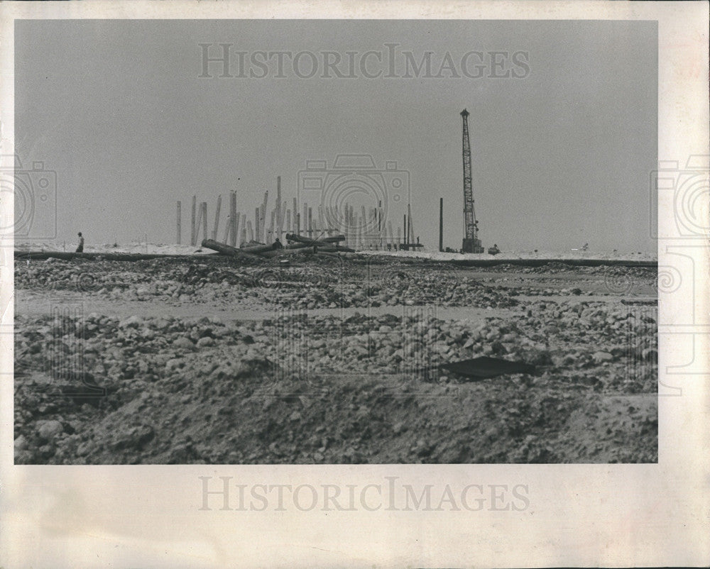 1961 Press Photo Caladesi - Honeymoon Island Causeway in progress - Historic Images