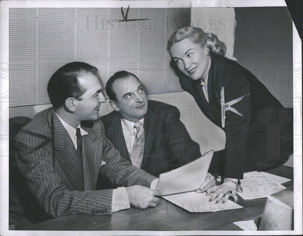 1950 Press Photo Percy faith, Richard Gilbert, Dorothy Kirsten - Historic Images