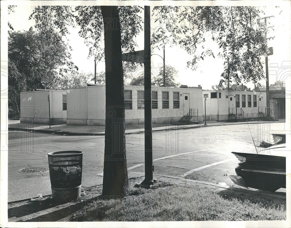 1966 Press Photo mobile classrooms 72nd Lowe Ave. - Historic Images