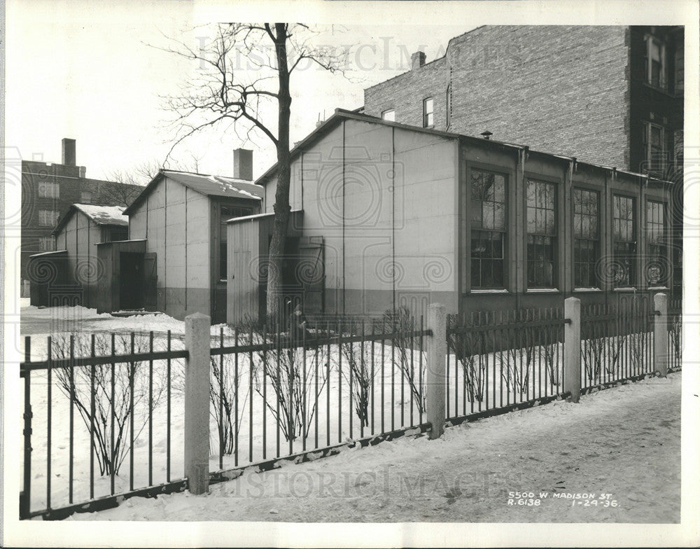 1936 Press Photo Temporary School Rooms for Emmet Elementary School - Historic Images