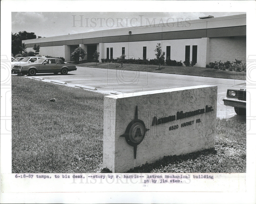 1987 Press Photo Astor Mechanical Inc Tampa Florida - Historic Images