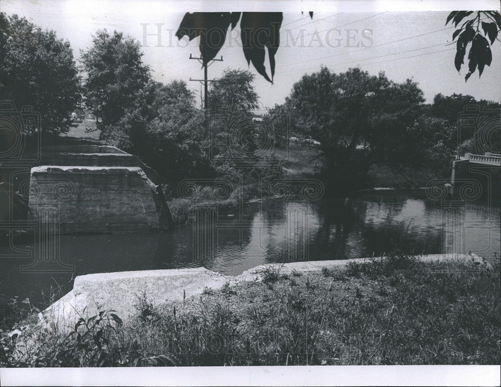 1971 Press Photo railroad trestle Du Page River hikers detour path Illinois 56 - Historic Images