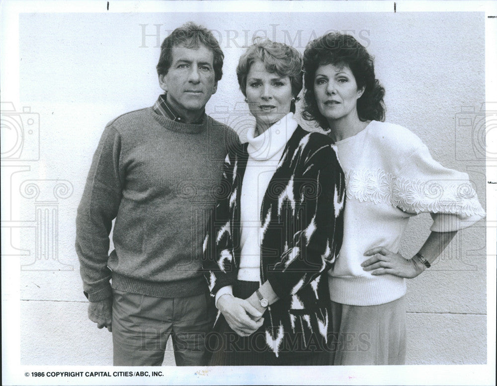 1986 Press Photo Barry Newman, Mariette Hartley &amp; Lynn Redgrave &quot;My Two Loves&quot; - Historic Images