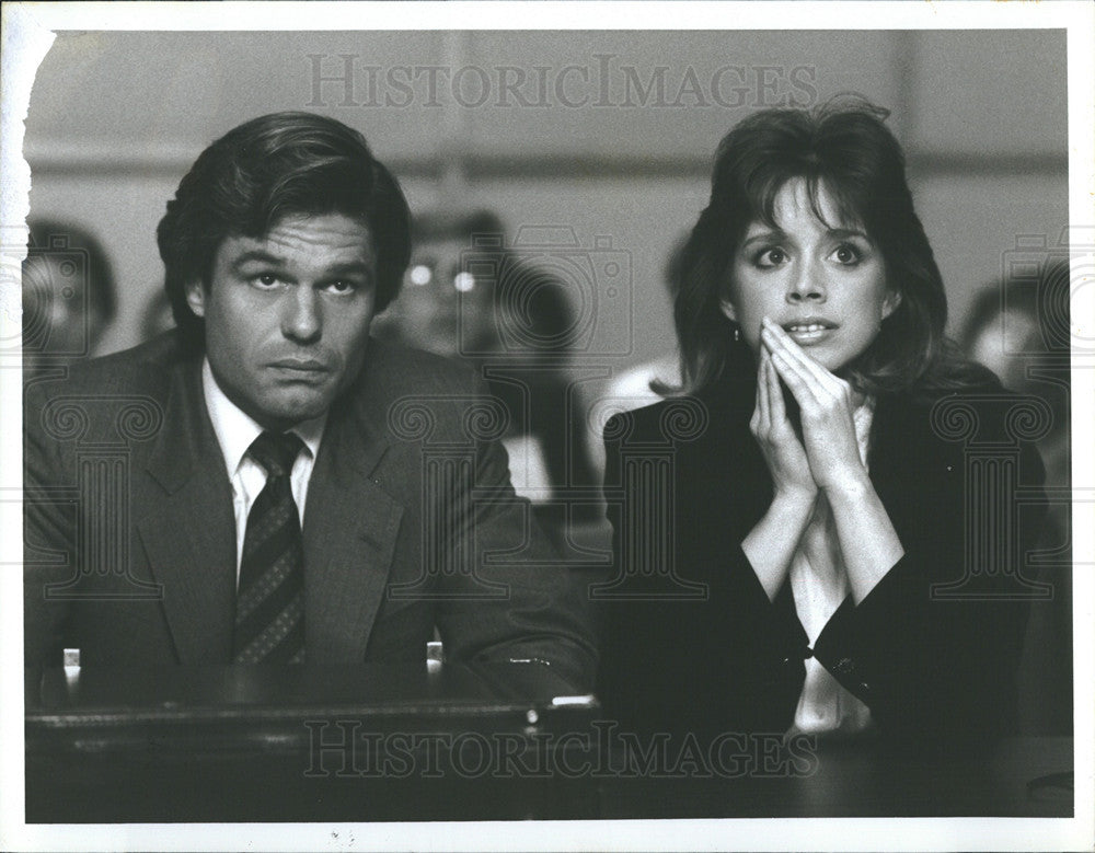 1987 Press Photo Harry Hamlin Whitney Kershaw Sparky Brackman Episode  L.A. Law - Historic Images