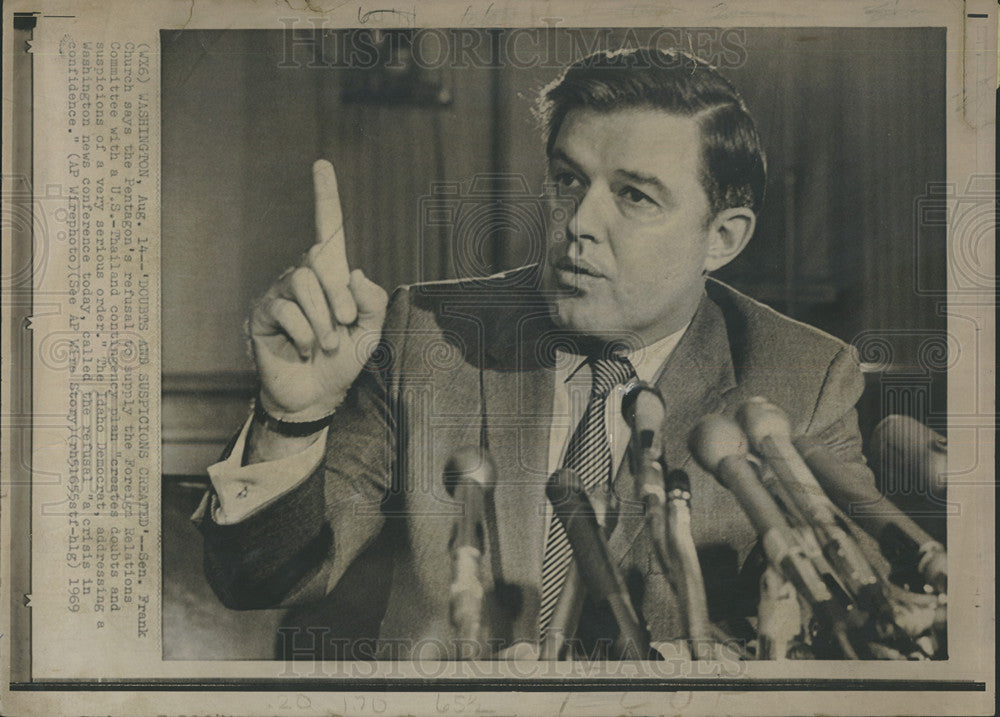 1969 Press Photo Sen Frank Church,Idaho democrat - Historic Images