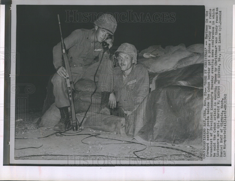 1962 Press Photo Marines in Cuba going home by Christmes - Historic Images