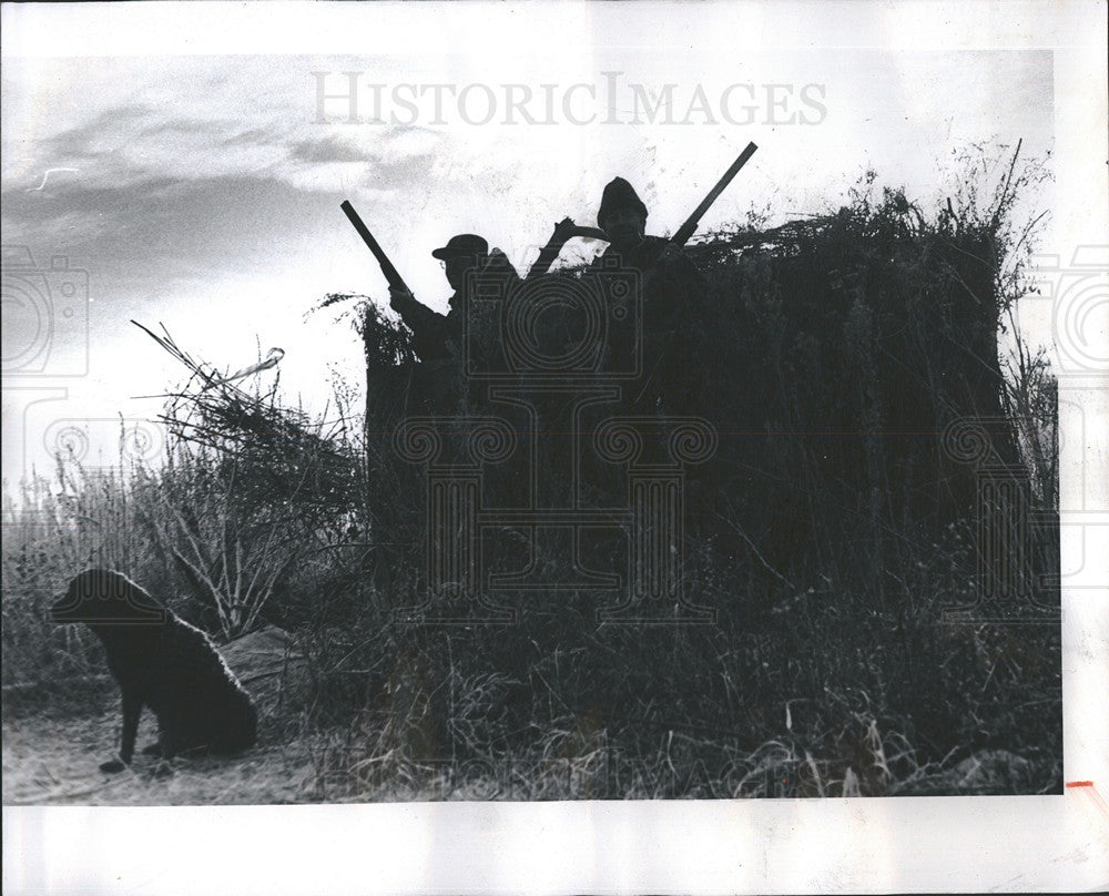 1978 Press Photo Duck Blind alfon the Saouth Platte River - Historic Images