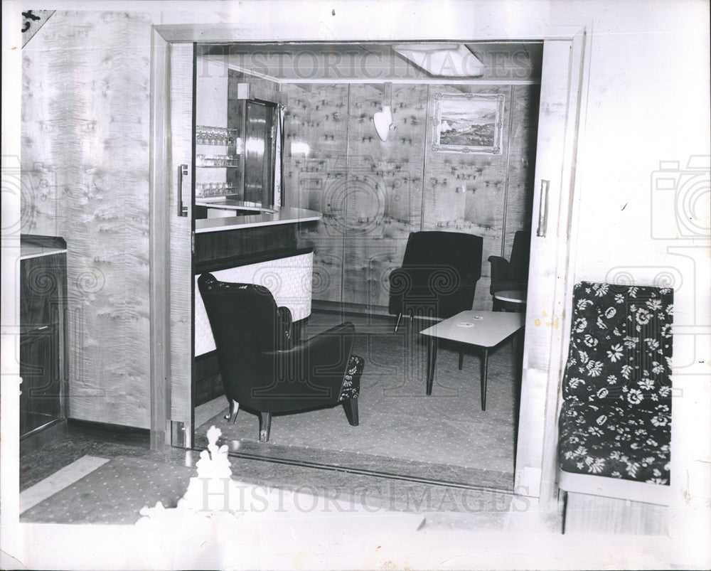 1962 Press Photo Private bar in passenger suite on the Torr Head Steamship - Historic Images