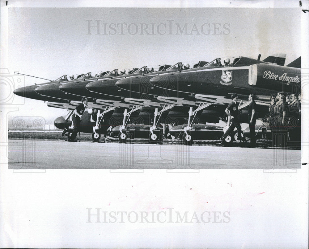 1981 Press Photo US Navy Precision Flying Team, Blue Angels - Historic Images