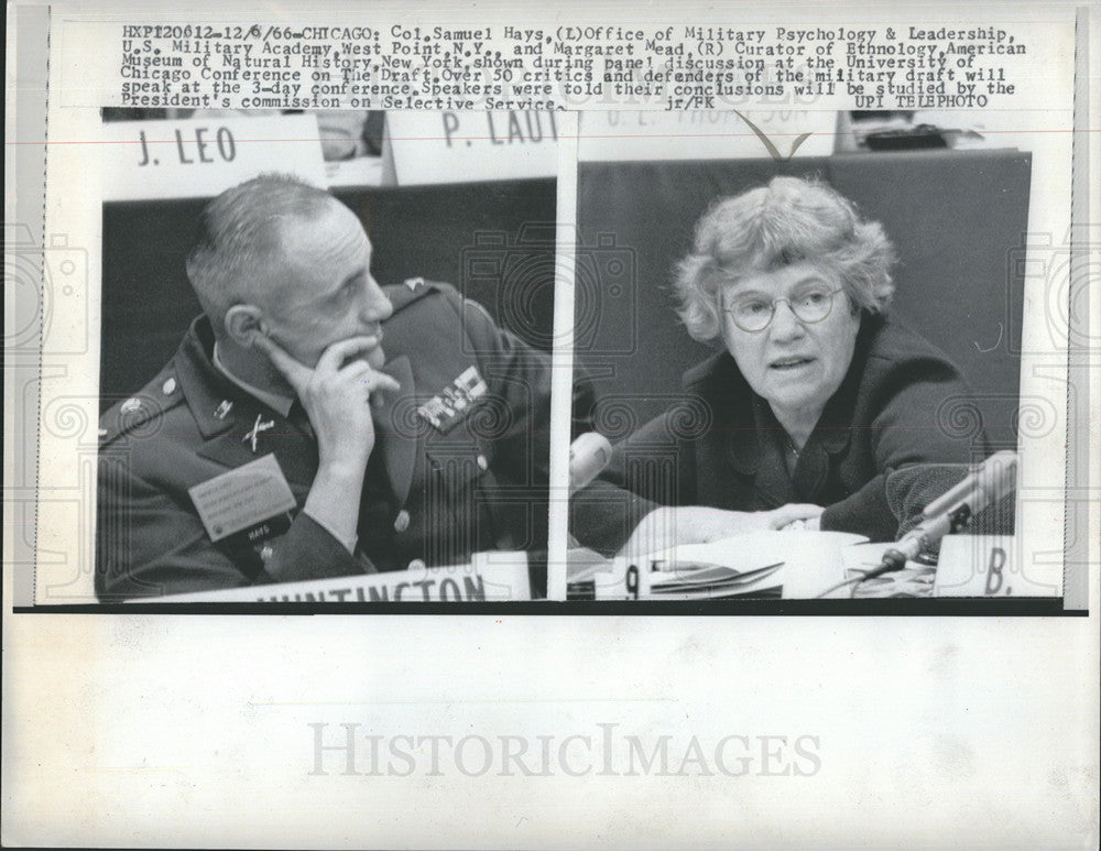 1966 Press Photo Colonel Samuel Hays Ethnology Curator Margaret Mead Chicago - Historic Images