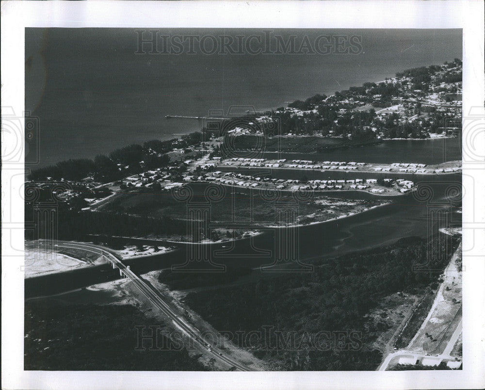 1961 Press Photo Indian Rocks Bridge Aerial View - Historic Images