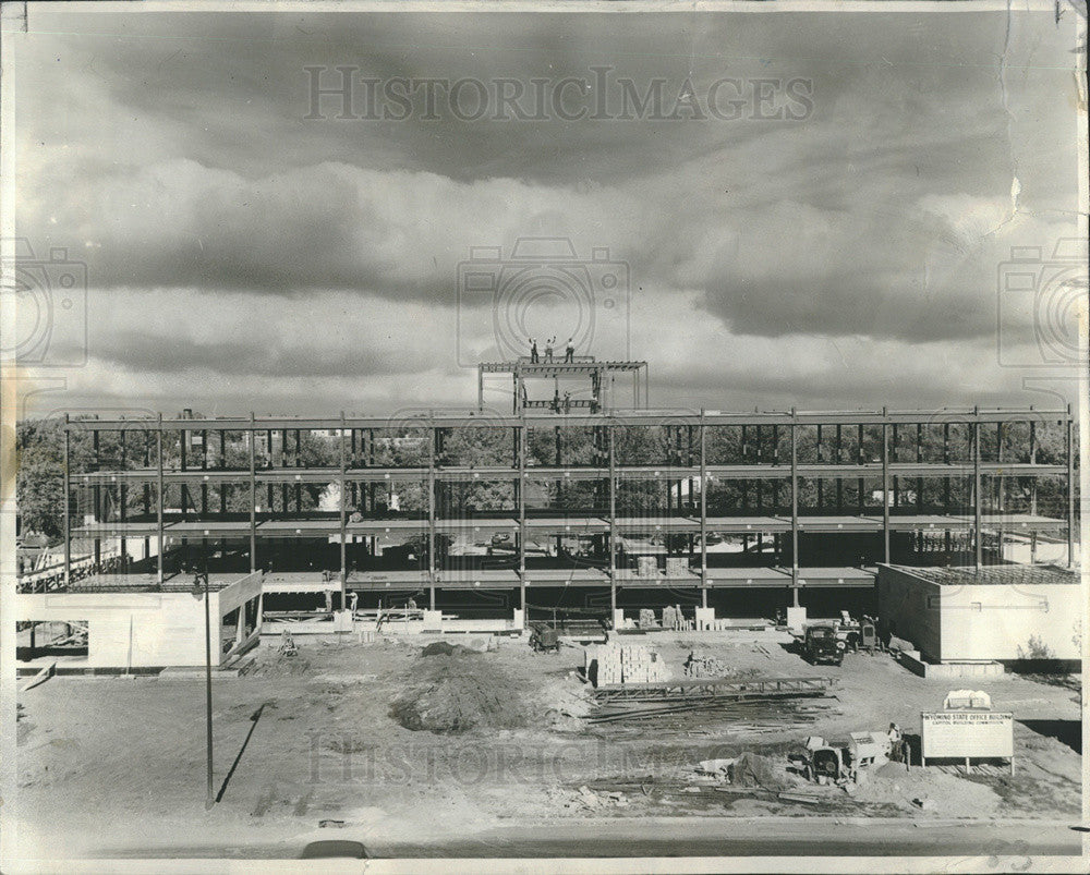 1950 Press Photo Cheyenne Wyoming Office Construction - Historic Images