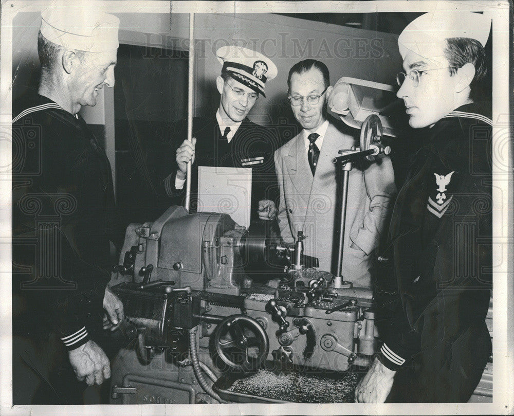 1950 Press Photo Governor Johnson Denver naval reserve - Historic Images