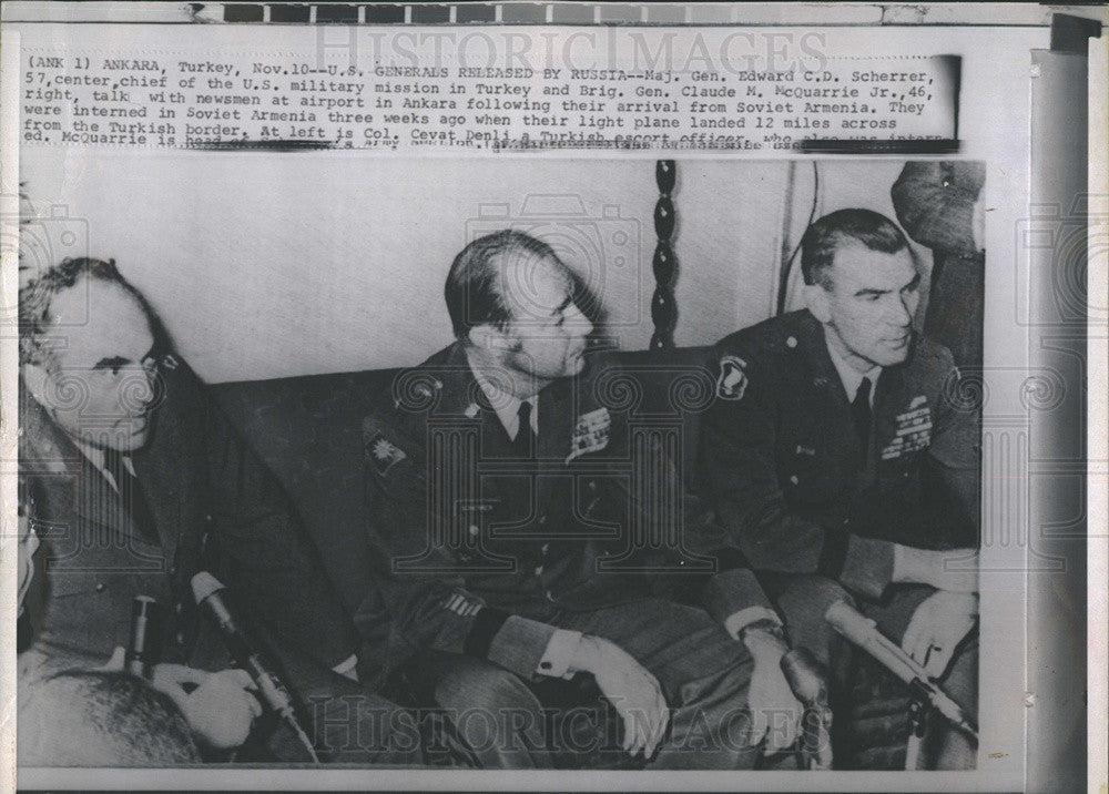 Press Photo Gen Edward Scherrer Gen Claude McQuarrie Jr After Russian Release - Historic Images