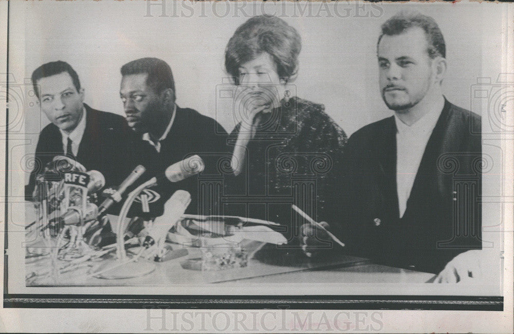 1967 Press Photo 4 Americans Held In E German Prisons At Press Conf-West Berlin - Historic Images