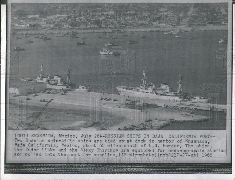 1966 Press Photo Russian Ships Baja California Port - Historic Images