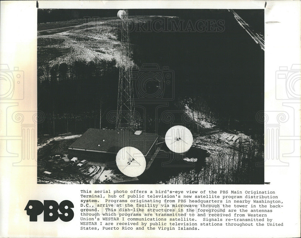 1978 Press Photo PBS Main Origination Terminal, Satellite Distribution - Historic Images